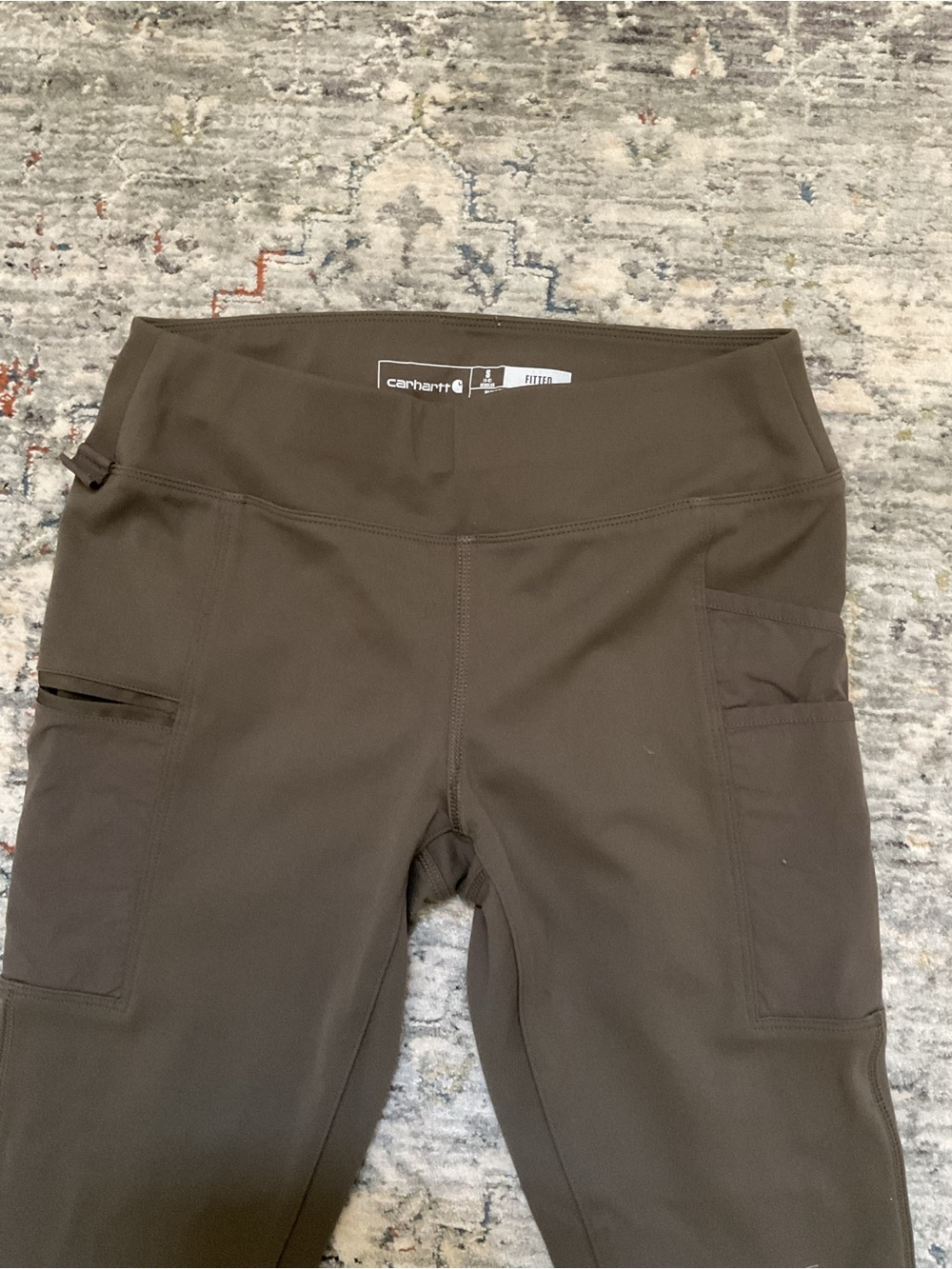 Carhartt Olive Green Work Leggings with Utility Pockets